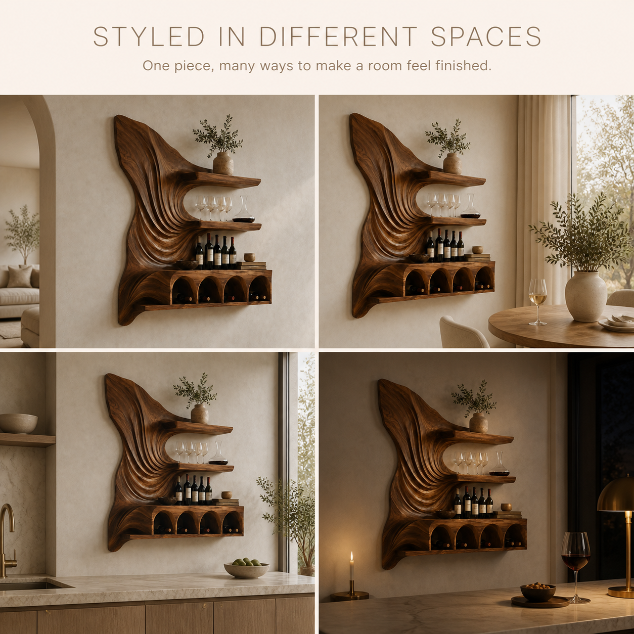 Rowan Natural Wood Wall Wine Holder - Design 367 - product image 10