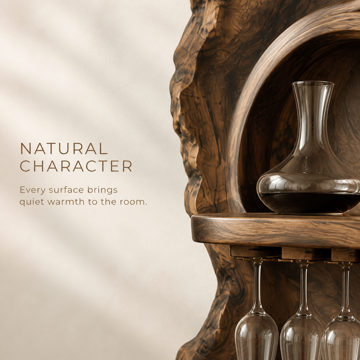 Elara Curved Natural Wood Wine Holder - Design 371 - product image 05