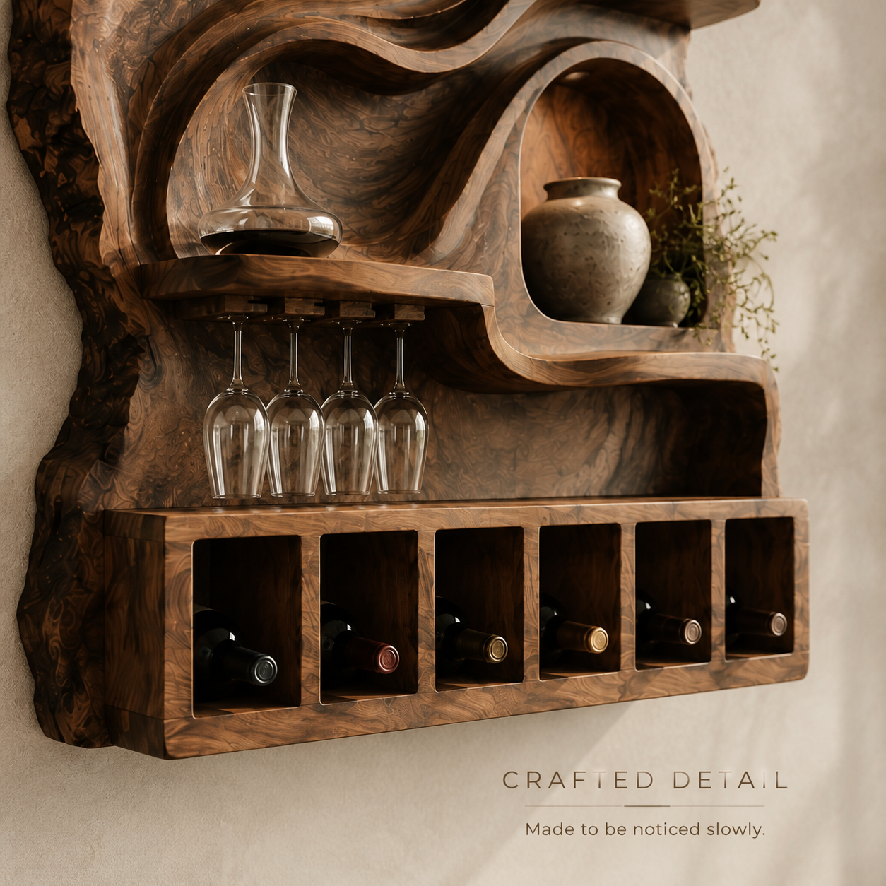 Elara Curved Natural Wood Wine Holder - Design 371 - product image 06