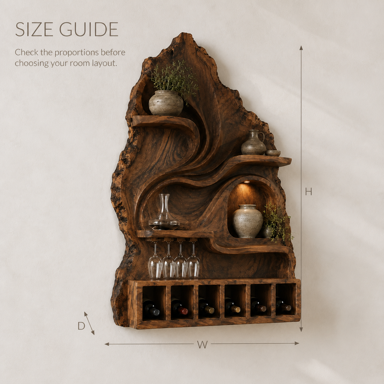 Elara Curved Natural Wood Wine Holder - Design 371 - product image 08