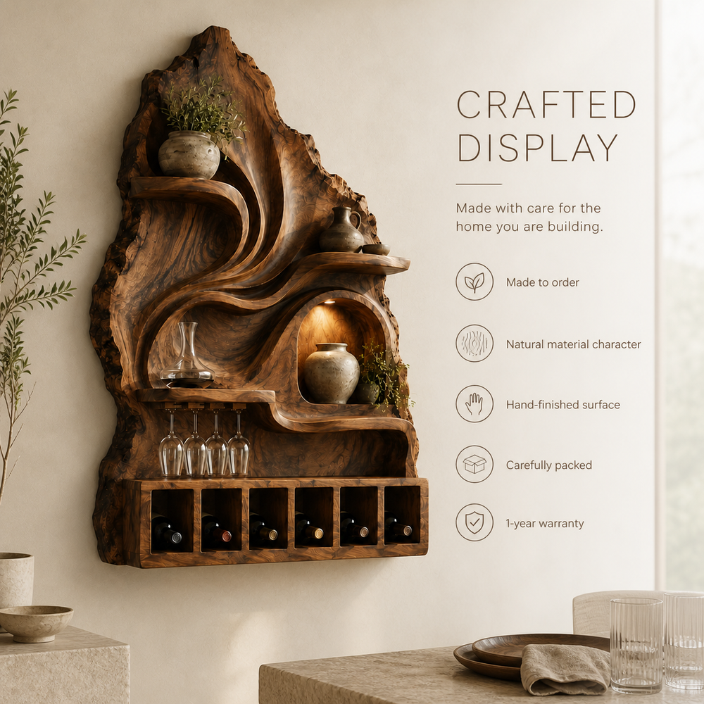 Elara Curved Natural Wood Wine Holder - Design 371 - product image 09