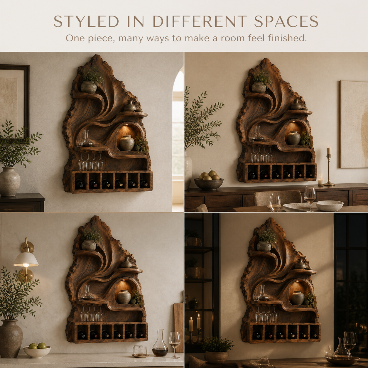 Elara Curved Natural Wood Wine Holder - Design 371 - product image 10