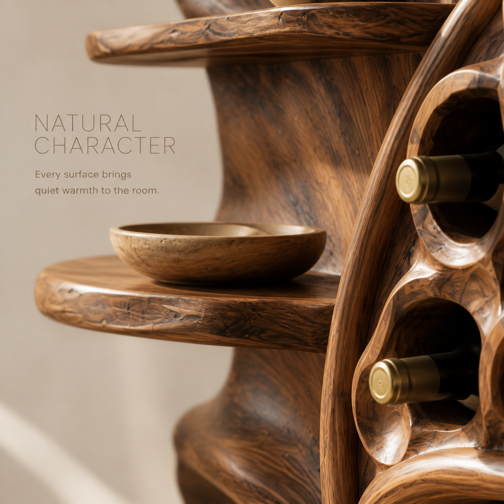 Veyra Natural Wood Wall Wine Rack - Design 372 - product image 05