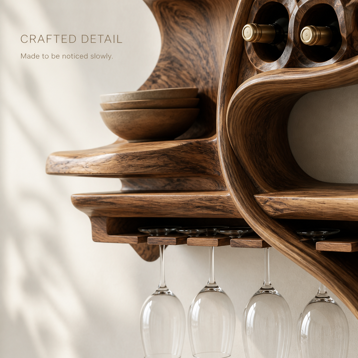 Veyra Natural Wood Wall Wine Rack - Design 372 - product image 06