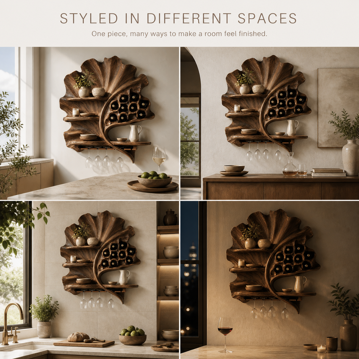 Veyra Natural Wood Wall Wine Rack - Design 372 - product image 10