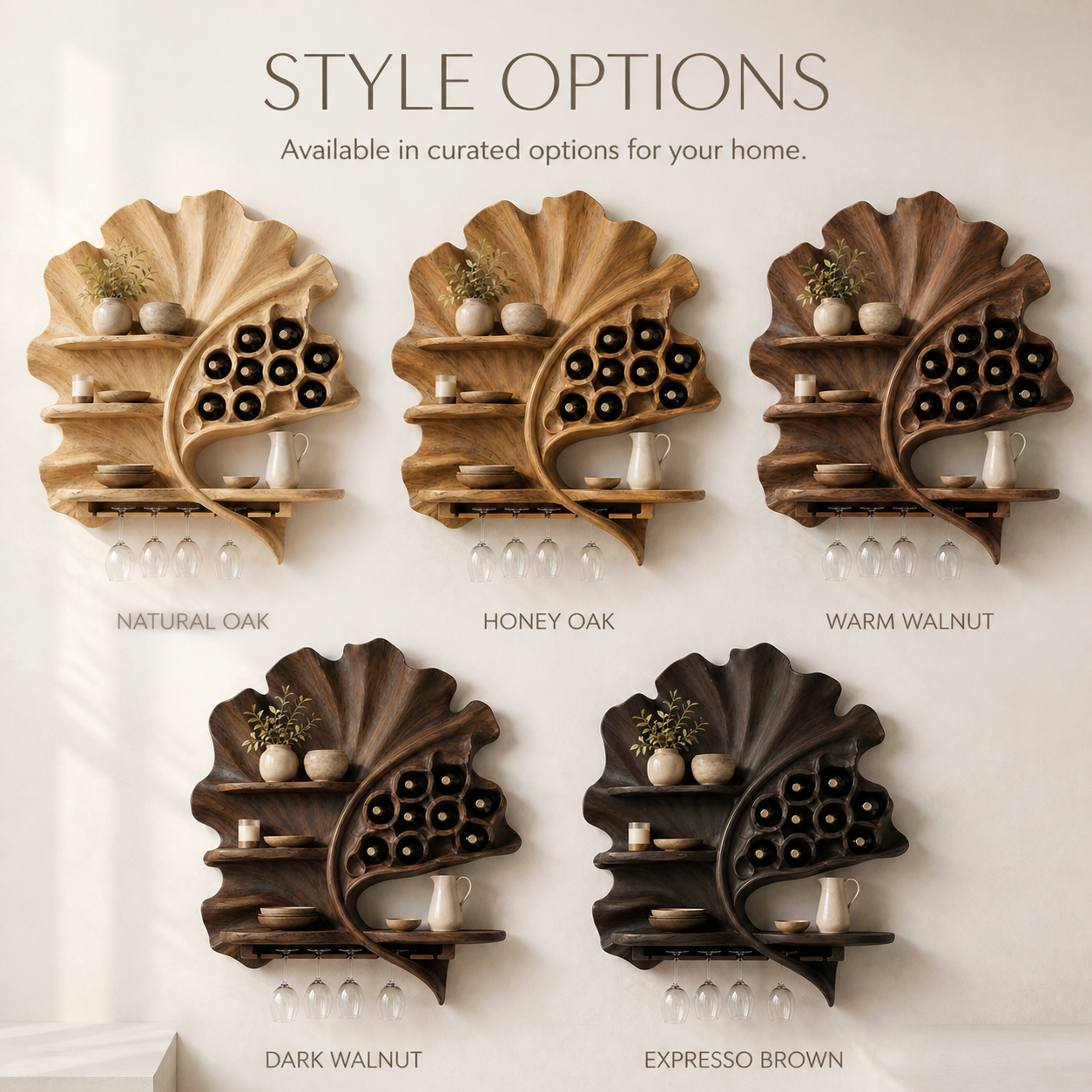 Veyra Natural Wood Wall Wine Rack - Design 372 - product image 11