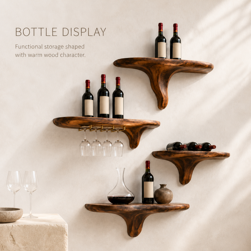 Rowan Natural Wood Wall Wine Holder - Design 375 - product image 03