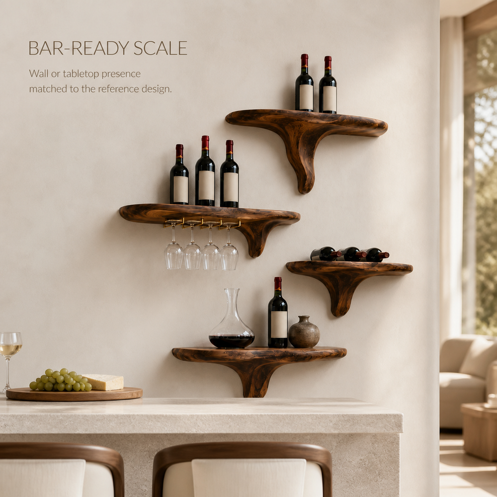 Rowan Natural Wood Wall Wine Holder - Design 375 - product image 04