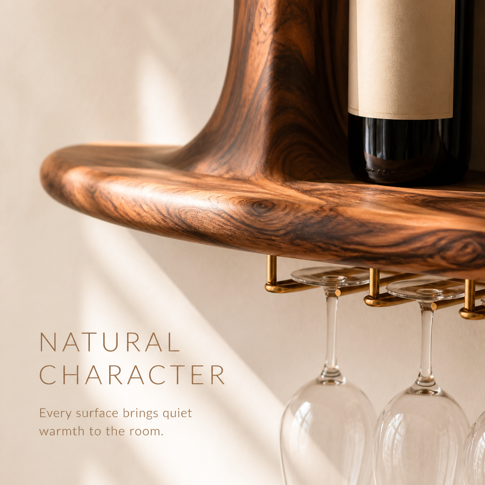 Rowan Natural Wood Wall Wine Holder - Design 375 - product image 05