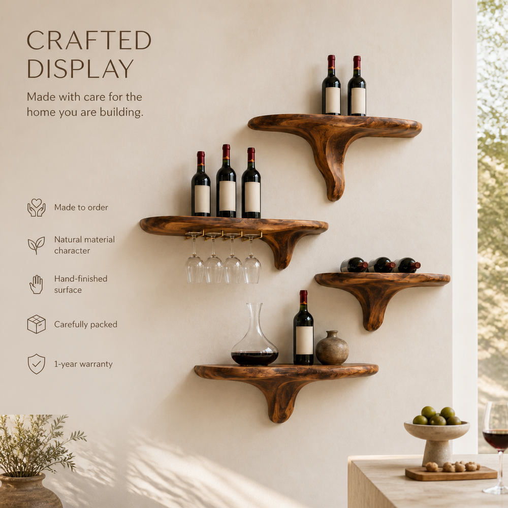 Rowan Natural Wood Wall Wine Holder - Design 375 - product image 09
