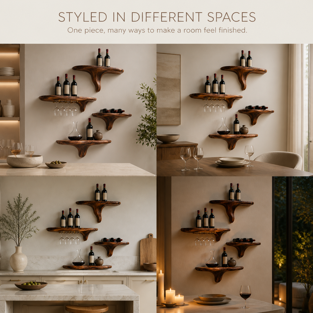 Rowan Natural Wood Wall Wine Holder - Design 375 - product image 10