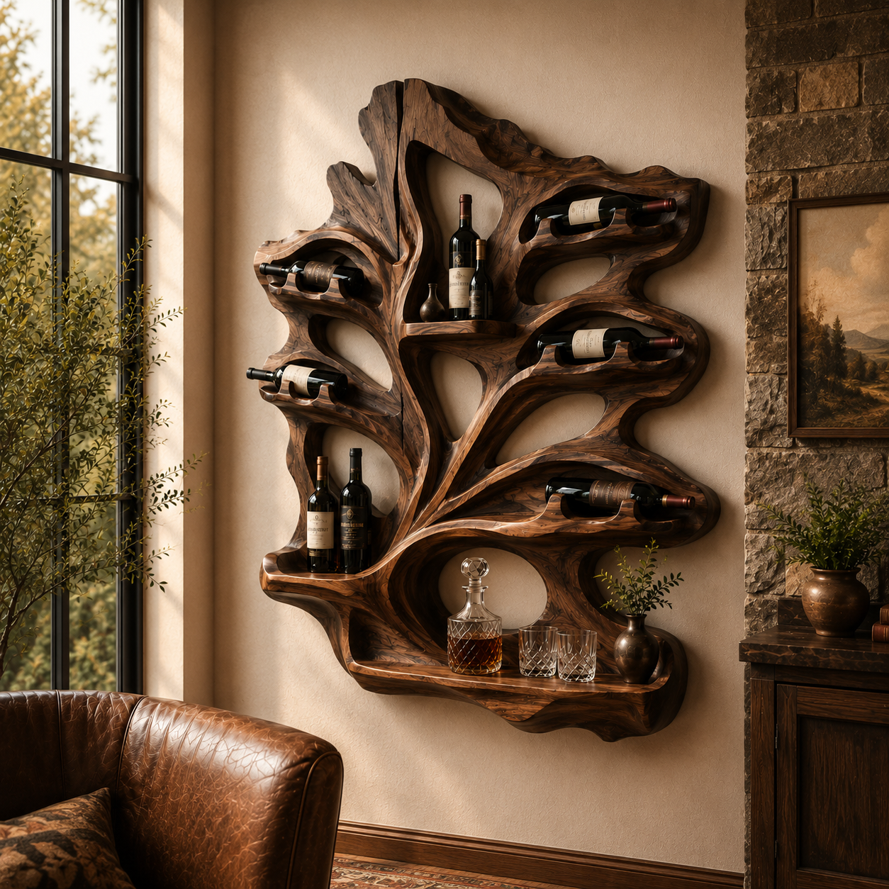 Isla Home Bar Wall Wine Holder - Design 377 - main view