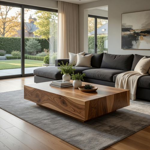 Rhea Sculptural Low Coffee Table