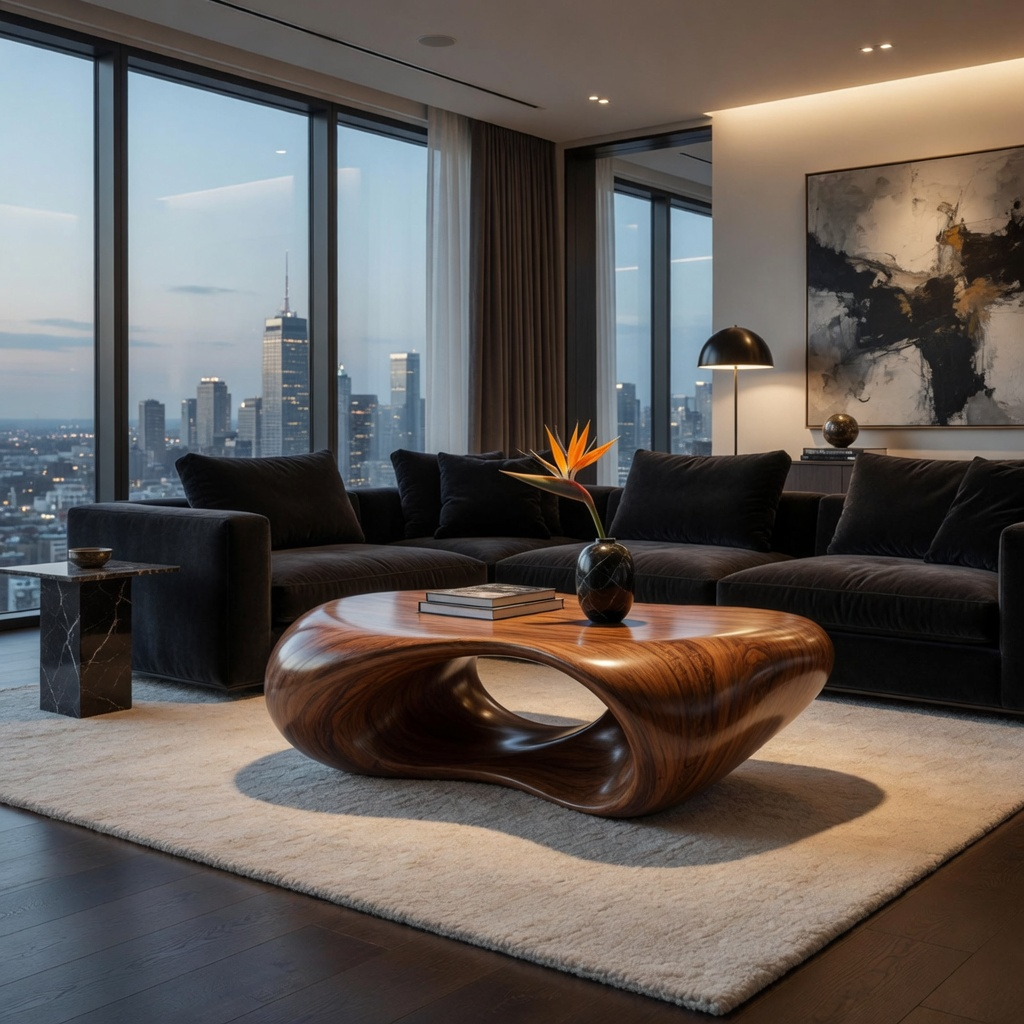 Tavian Smooth Wood Coffee Table